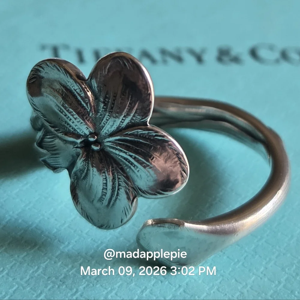 1885 Tiffany & Co. Gentian Spoon Ring Sterling Silver Designer Luxury  #59 - Picture 5 of 15